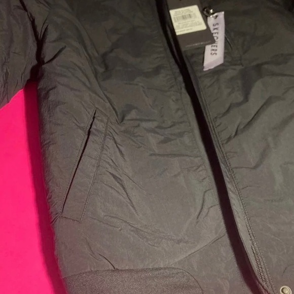 Skechers Logo Milestone Reversible Quilted Pattern Bomber Jacket Black Athletic - Picture 8 of 10